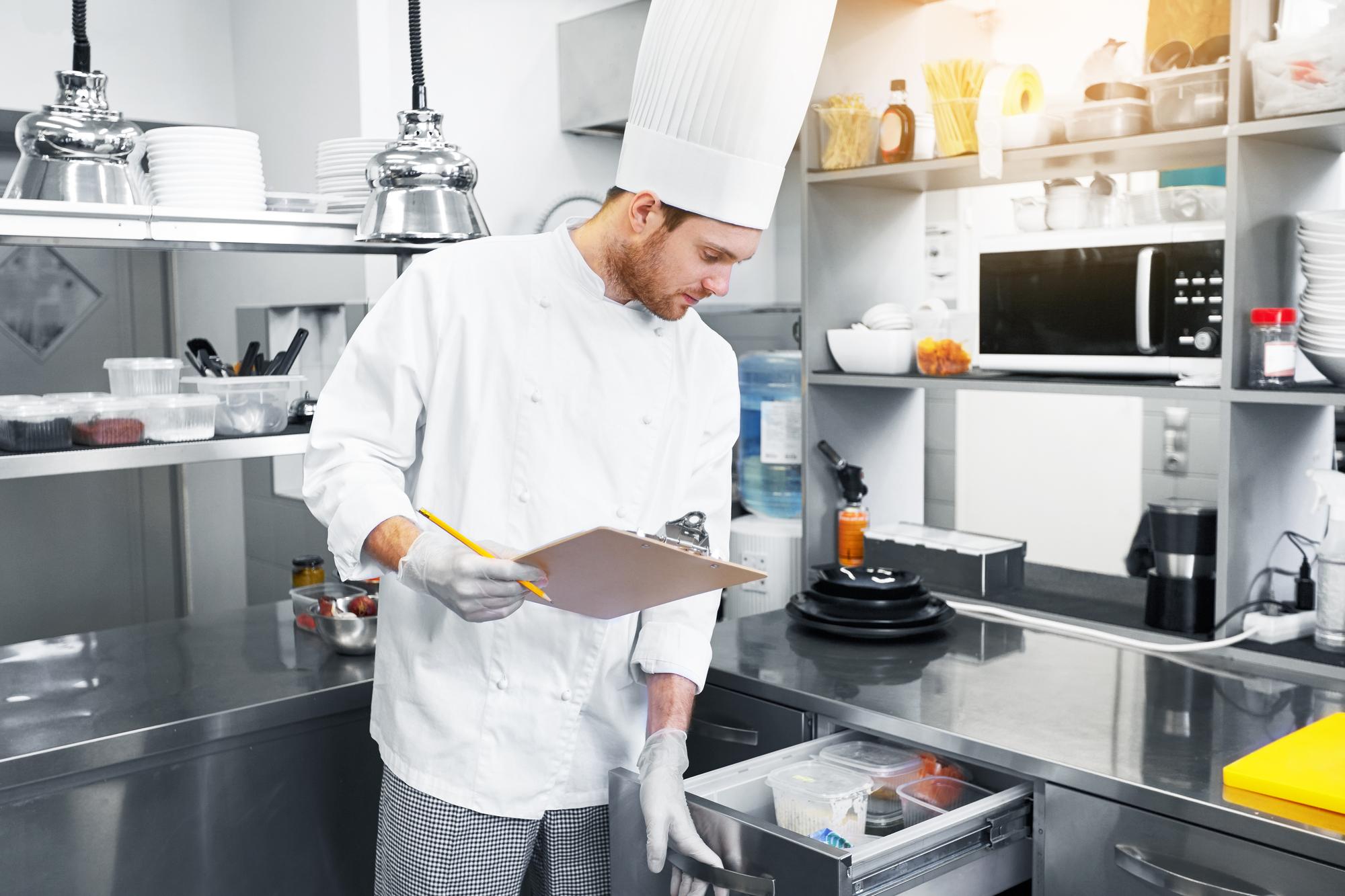 Food safety officer checking equipment